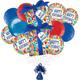 Premium Painterly Dots Birthday Foil Balloon Bouquet with Balloon Weight, 13pc
